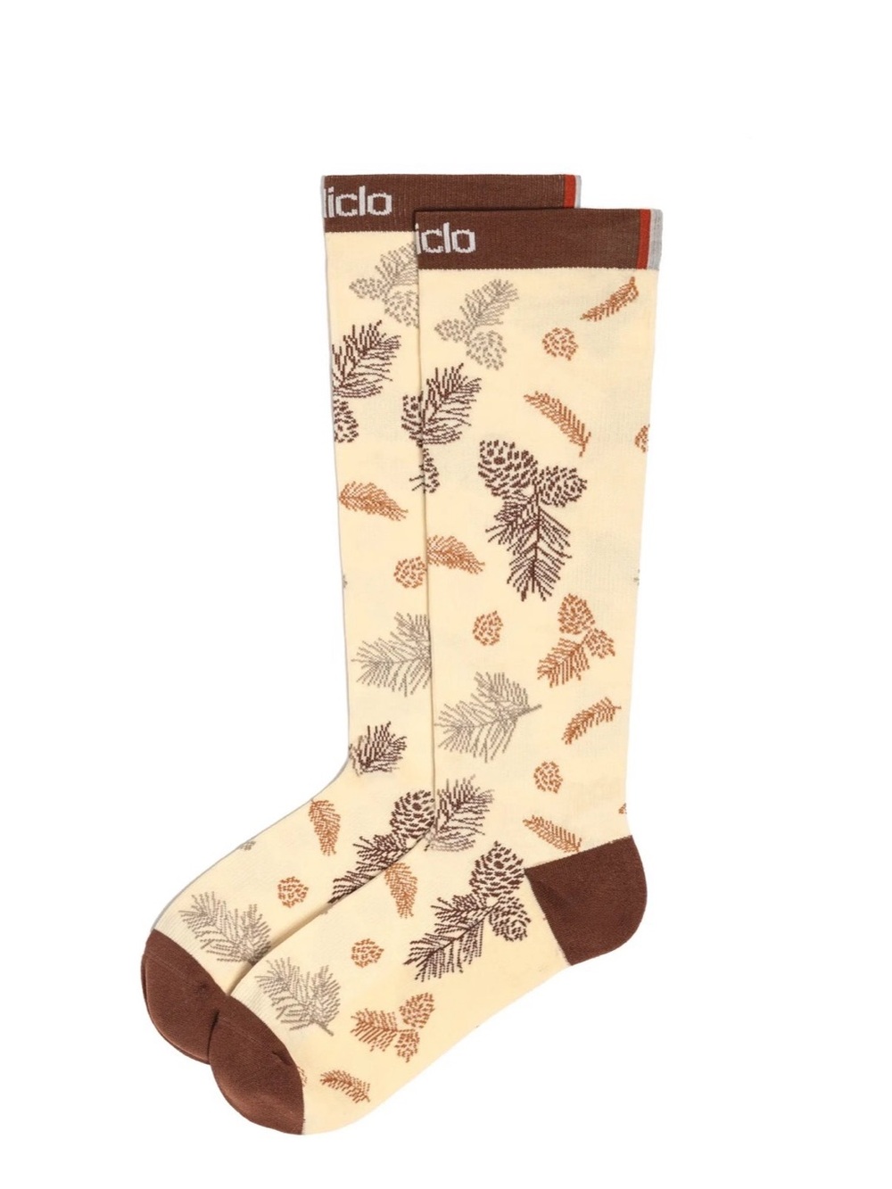NWT Mediclo Terry Compression Socks Pinecone Fall Leaves Size Small/Medium